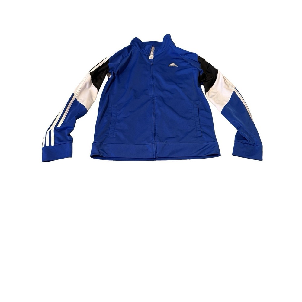 Adidas Vintage Youth XL Blue Full Zip Track Jacket Windbreaker Kids 18/20 - Picture 1 of 6